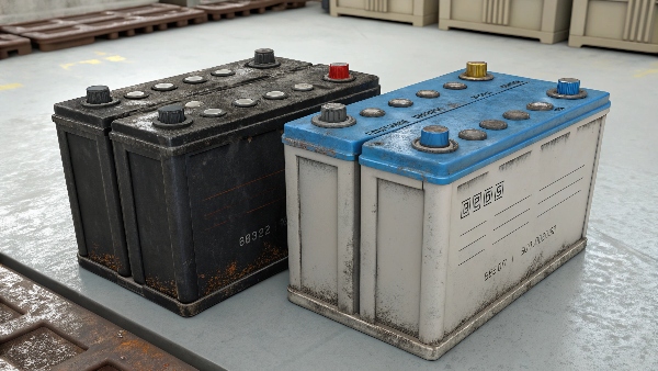 A collection of UPS batteries, some new, some old