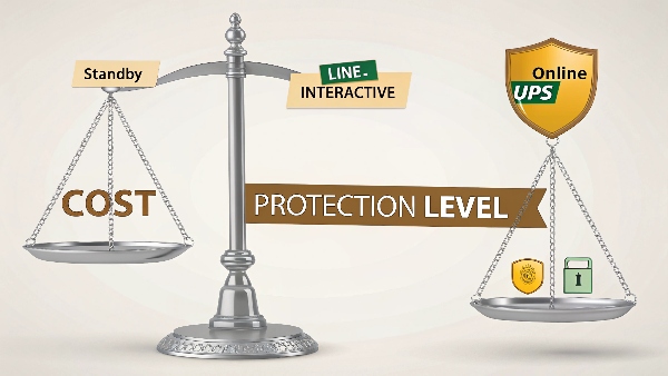 A scale balancing cost and protection levels for different UPS types