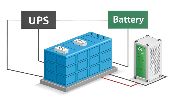 Diagram showing UPS system with battery as a component