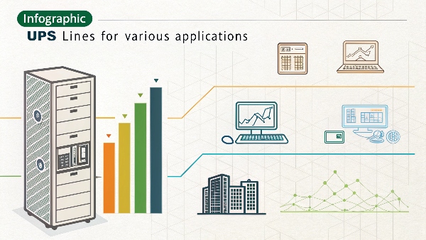 Infographic showing different lines of UPS products for various applications