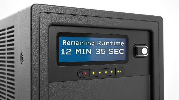 UPS display showing remaining runtime countdown