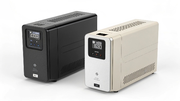 A comparison showing a compact lithium-ion UPS next to a larger, bulkier lead-acid UPS