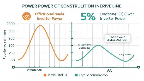 A graph showing the smooth, modulated power consumption of an inverter AC versus the on/off cycling of a traditional AC