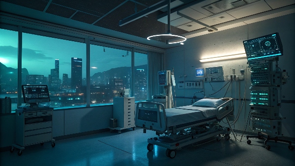 A hospital's critical equipment running smoothly on UPS power during a city blackout