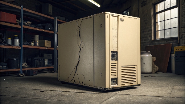 A picture of a UPS with a swollen, bulging case, indicating battery failure
