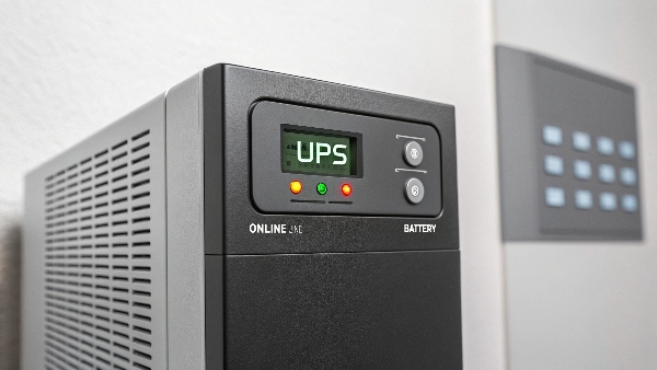 Animated GIF showing a UPS rapidly switching between online and battery mode