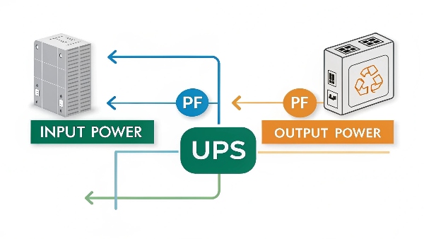 Diagram illustrating a UPS with arrows showing 