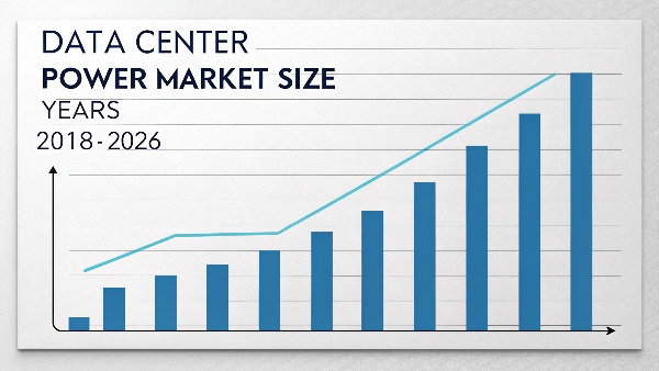 Graph showing upward trend of data center power market size over years.