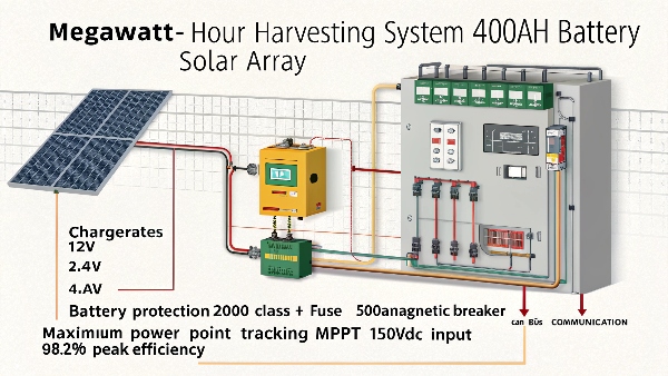 400Ah battery solar array setup
