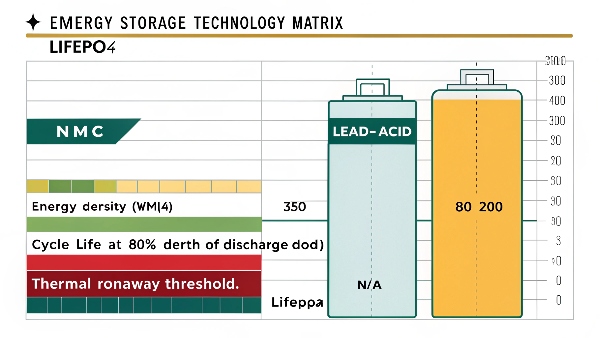 Comparison chart of different solar battery technologies
