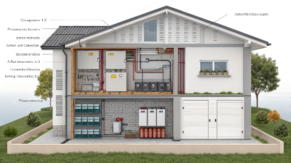 Household solar battery installation