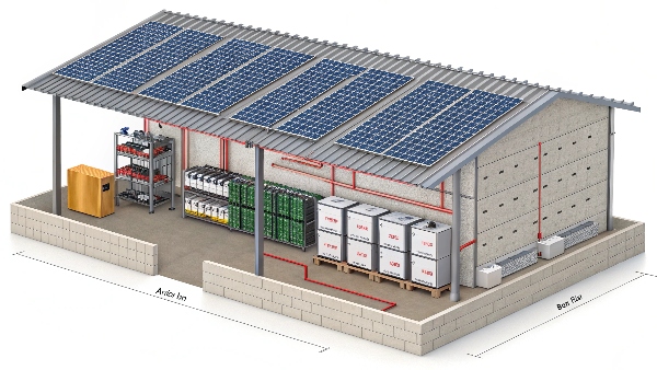 Lithium solar battery installation