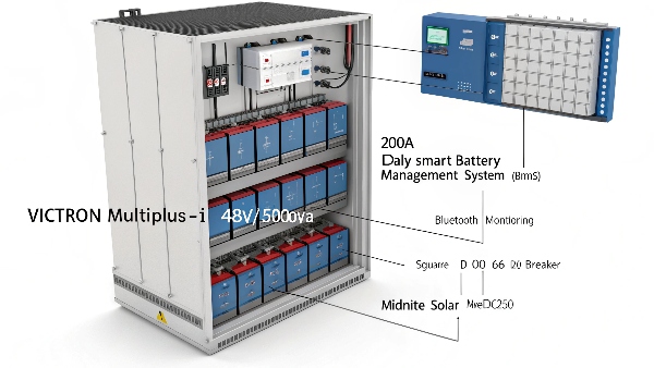 Off-grid lithium battery bank