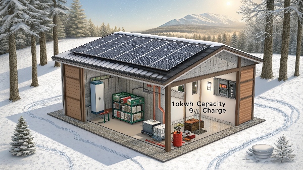 Off-grid lithium battery setup