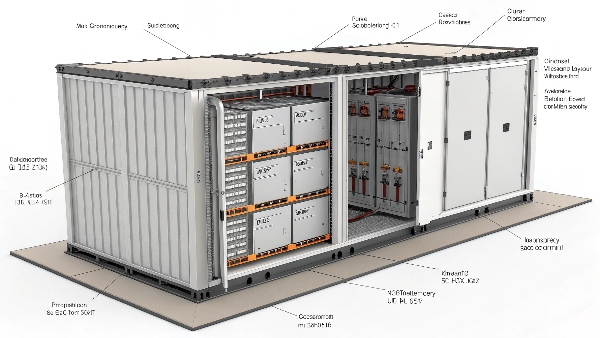 Off-grid solar battery bank installation