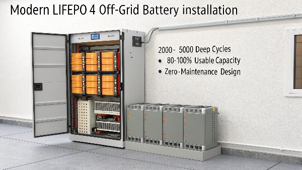 Off-grid solar battery bank