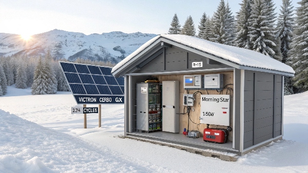 Off-grid solar battery setup