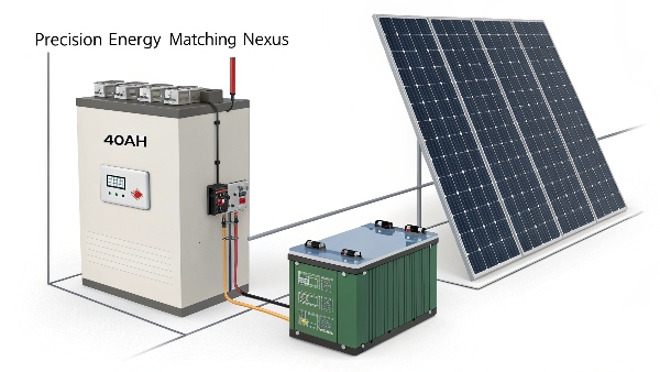 Solar panel and 40Ah battery setup