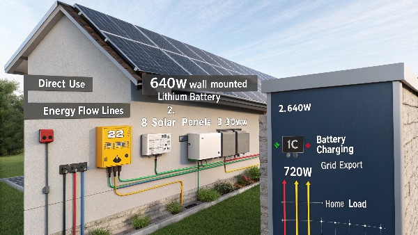 Solar panels charging battery
