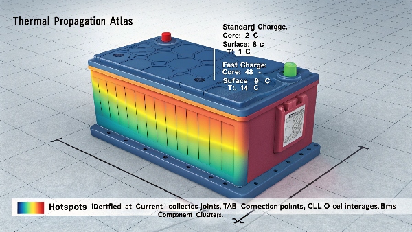 Thermal image showing battery heat during charging