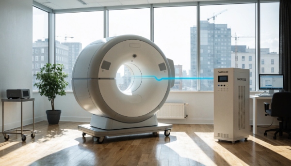A DAOPULSE no break connected to a modern MRI machine in a hospital room