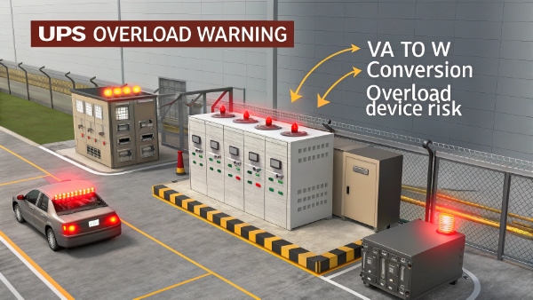Overloaded power socket with warning sign