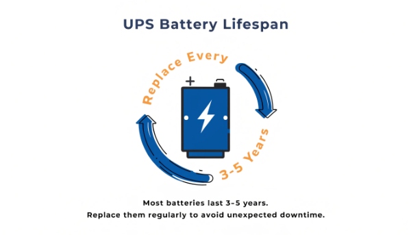 An icon of a battery with a 3-5 year replacement cycle reminder