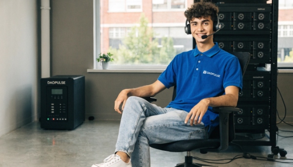 A diagram illustrating the Online Double-Conversion process, showing raw power in and clean power out