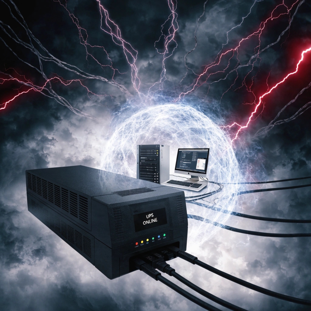 UPS system protecting equipment