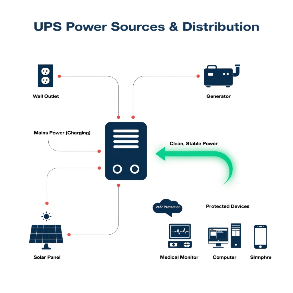 UPS power sources diagram
